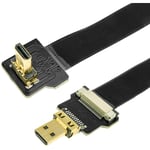 Câble hdmi plat fpv de 50 cm avec connexion hdmi micro D-mâle à micro D-mâle à angle droit