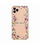 Coque Iphone 11 PRO Fleur 14 personnalisee rose transparent