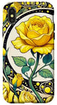 Coque pour iPhone X/XS Rose jaune Illustration Roses jardinage art rosiers jardiniers