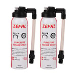 ZEFAL Pack Repair Spray 100 ML - Bombe Anti Crevaison Pneu Vélo - Réparation Rapide Crevaison - Presta et Schrader - Fabriqué en France - 2 x 100 ML