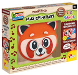 Lisciani - Montessori Baby Bois - Musique : Panda Rouge - Jouet Interactif Musical en Bois pour Bébé dès 9 Mois - Éveil Musical et Lumineux - Jouet Electronique - Favorise la Découverte Sensorielle