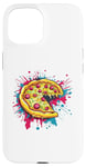 Coque pour iPhone 15 Tranche de pizza colorée Explosion Art Fun