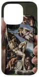 Coque pour iPhone 14 Pro Noir Art Déco Floral Michel-Ange Création Of Adam Sixtine