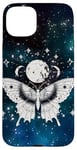 Coque pour iPhone 15 Plus Papillon blanc galaxie céleste