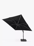 Royalcraft 3m Freestanding Square LED Light Parasol & Base, Grey