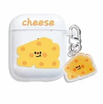 The cheese pattern is suitable for AirPods 1st Gen 2nd Gen Headphone Case, Transparent Softshell, Lightweight and Easy to Carry, Simple and Beautiful