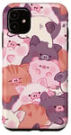 Coque pour iPhone 11 Cochon esthétique drôle rose mignon kawaii cochon violet