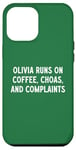 Coque pour iPhone 12 Pro Max Olivia court sur le café, le chaos et les plaintes