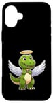 Coque pour iPhone 16 Plus Dino T-Rex Ange avec ailes Halo Cartoon