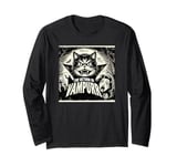 Funny Vampire Cat, Halloween, Love Cats with Attitude Long Sleeve T-Shirt