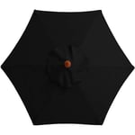 Aiducho - Housse de Rechange pour Parasol de Table de marché, Table et Parasol - 6 Baleines - 3 m - Imperméable - Anti-Ultraviolet - Noir