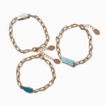 Claire's Bracelets de chaîne cœur fendu avec dégradé bleu « Best friends forever » - Lot de 3