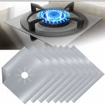 Csparkv - 8Pcs Plaque de Cuisson à Gaz Protection en Téflon Argent Plaque Cuisson Gaz Protection Gaziniere Gaz Protection Cuisinière à Brûleurs Gaz