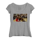 T-Shirt Femme Col Echancré Michael Jordan Assis Chicago Bulls Basketball Superstar