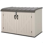 LIFETIME 60170 6 x 3.5 ft Heavy Duty Low Plastic Shed Horizontal Storage Box - Desert Sand/White