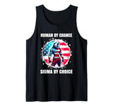 Human By Chance Sigma By Choice Wolf Men And Women Vintage Tank Top