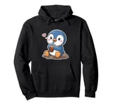 Kawaii Penguin Drinking Boba Pearl Milk Tea Bubble Tea Boba Pullover Hoodie