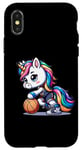 Coque pour iPhone X/XS Licorne mignonne de joueur de basket-ball