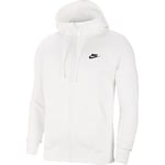 Nike Homme M Nsw Club À Capuche Fz Bb Sweat shirt, White/White/(Black), Large-T EU