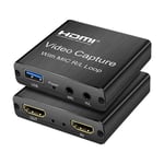 carte d'acquisition HDMI 1080p,boîtier d'enregistrement pour Streaming en direct,USB 2.0 - Type Black