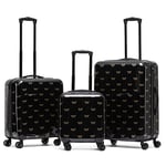 Flight Knight Luggage Set - 8 Wheel Hard Case Suitcases - Side Lock - Cabin & Check-in Large Sizes - easyJet, British Airways, Ryanair, Jet 2 Approved