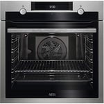 AEG BEE435111M Four électrique multifonction, intégrable, nettoyage AquaClean, 9 fonctions, cuisson multi-niveaux, écran LCD tactile, ventilateur XXL, capacité 72 L, inox, classe A+