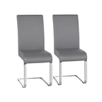 Yaheetech - Lot de 2 Chaises de Salle à Manger en Simili Cuir Capacité 135 kg Hauteur de Siège Rembourré 50 cm