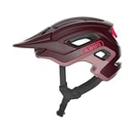 ABUS CliffHanger MTB helmet - bike helmet for demanding trails - with large ventilation openings & TriVider strap system - for men and women - dark red, size L