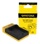 Patona Slim micro-USB Lader for Canon LP-E5, EOS 1000D, 450D, 500D 15060151512 (Kan sendes i brev)