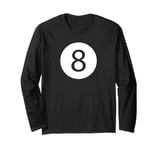 Funny 8 Ball Magic Billiards Pool | Lazy Halloween Costume Long Sleeve T-Shirt