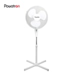 16 Inch Floor Standing Pedestal Fan Oscillating Electric 3 Speed Cooling White