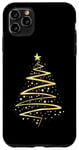 Coque pour iPhone 11 Pro Max Motif sapin de Noël doré