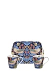 Morris & Co Strawberry Thief Blue Mug And Tray Set Multi/patterned