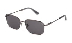 Police Men's Sunglasses Horizon 2 SPLF73 0A21 Total Shiny Satin Ruthenium/Smoke