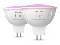 Philips Hue White And Color Ambiance - Led-Pære For Søkelys - Form: Mr16 - Gu5.3 - 6.3 W - Klasse G - Flerfarge / Varm Til Kjølig Hvitt Lys - 2000-6500 K (En Pakke 2)