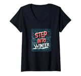 Womens Step into Winter with a Touch of Magic V-Neck T-Shirt