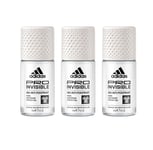 Adidas Women PRO Invisible Roll-On Deodorant Antiperspirant 50ml 3, 6 Pack