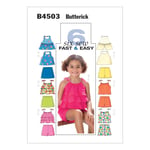 Butterick 4503- Topp, shorts og skjørt CL (6-7-8)