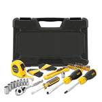 Stanley STMT0-74864 Composition d'outils - mètre - tournevis - cliquet 1/4 - cutter - douilles - clés males - tournevis porte-embouts - livré dans un coffret résistant - 51 pièces