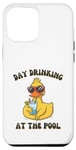 iPhone 14 Pro Max Funny Duck Swimming Pool Vacation Day Drinking At The Pool Case