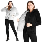 CityComfort Sweat Polaire Femme - Sweat Zippé Réversible à Capuche S-XL (as4, Alpha, s, Regular, Regular, Noir)