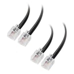 Cable Matters 2-Pack ADSL Cable 2m (RJ11 to RJ11 Cable) for Telephone, Internet DSL, ADSL, Modem in Black - 2m