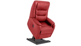 Fauteuil relaxation et releveur électrique en cuir PORTO coloris rouge