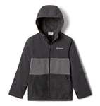 Columbia Boy's Steens Mountain Novelty Hooded Fleece Pullover, Charcoal Heather, City Grey, Shark, L