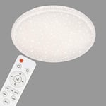 BRILONER 3386-016 LED avec décor en étoile et Cristaux Transparents, plafonnier avec gradateur, télécommande, éclairage de Nuit, minuterie et Fonction mémoire, Blanc, Ø 59,5 cm, 48 W, weiß