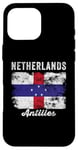 Coque pour iPhone 16 Pro Max Drapeau des Antilles néerlandaises vieilli