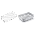 Weber Panier à Poisson pour Barbecue - Panier de Cuisson Ouvert en Inox, Idéal pour Légumes & 6415 L chefrites Barquette Aluminium - Lot de 10