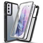 AICase Coque Samsung Galaxy S21 Plus de 6,7 Pouces 2021 Transparent 360 avec Protection écran,de qualité Militaire,Antichoc PC Etui de Protection Bumper Housse pour Samsung S21 Plus