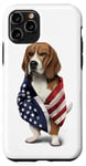 Coque pour iPhone 11 Pro Beagle Dog Patriot Wrap dans le drapeau des USA American Spirit