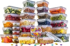 30-Piece Plastic Food Containers with Lids | Airtight Silicone Storage - Nuovva